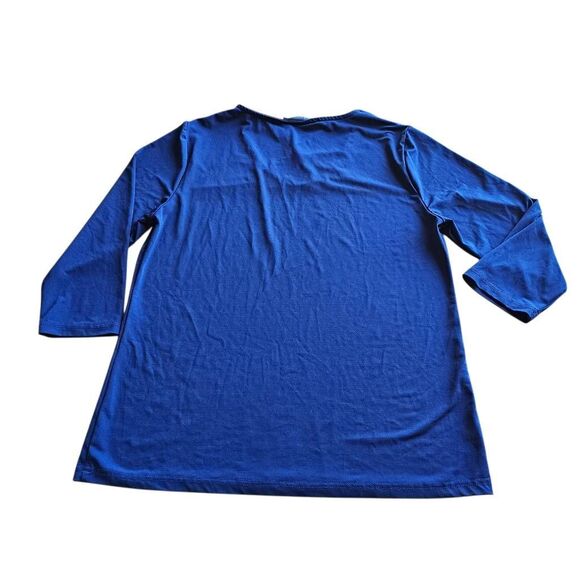 Koret womens Sz Small blue criss cross front design top - Picture 3 of 6